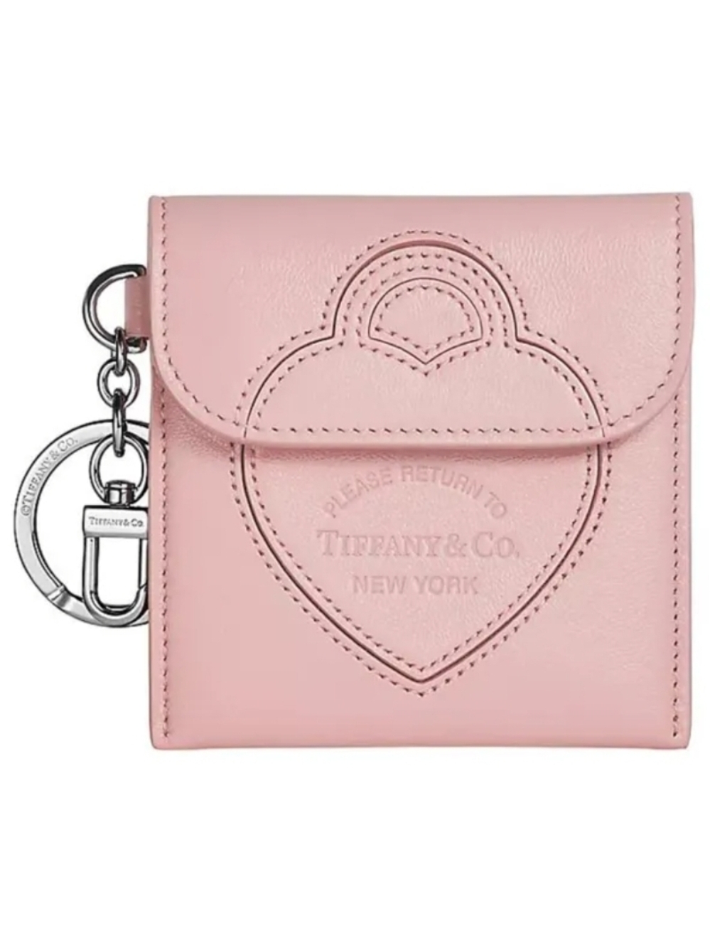 Tiffany & Co. Heart Tag Pink Leather Keyring Card Holder – NEW w/ Tags, Dust Bag